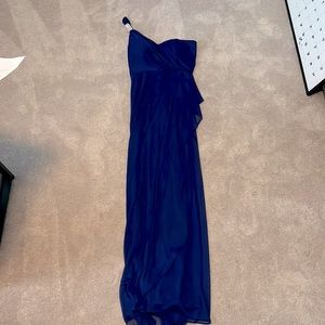 Blue evening gown - 1 shoulder